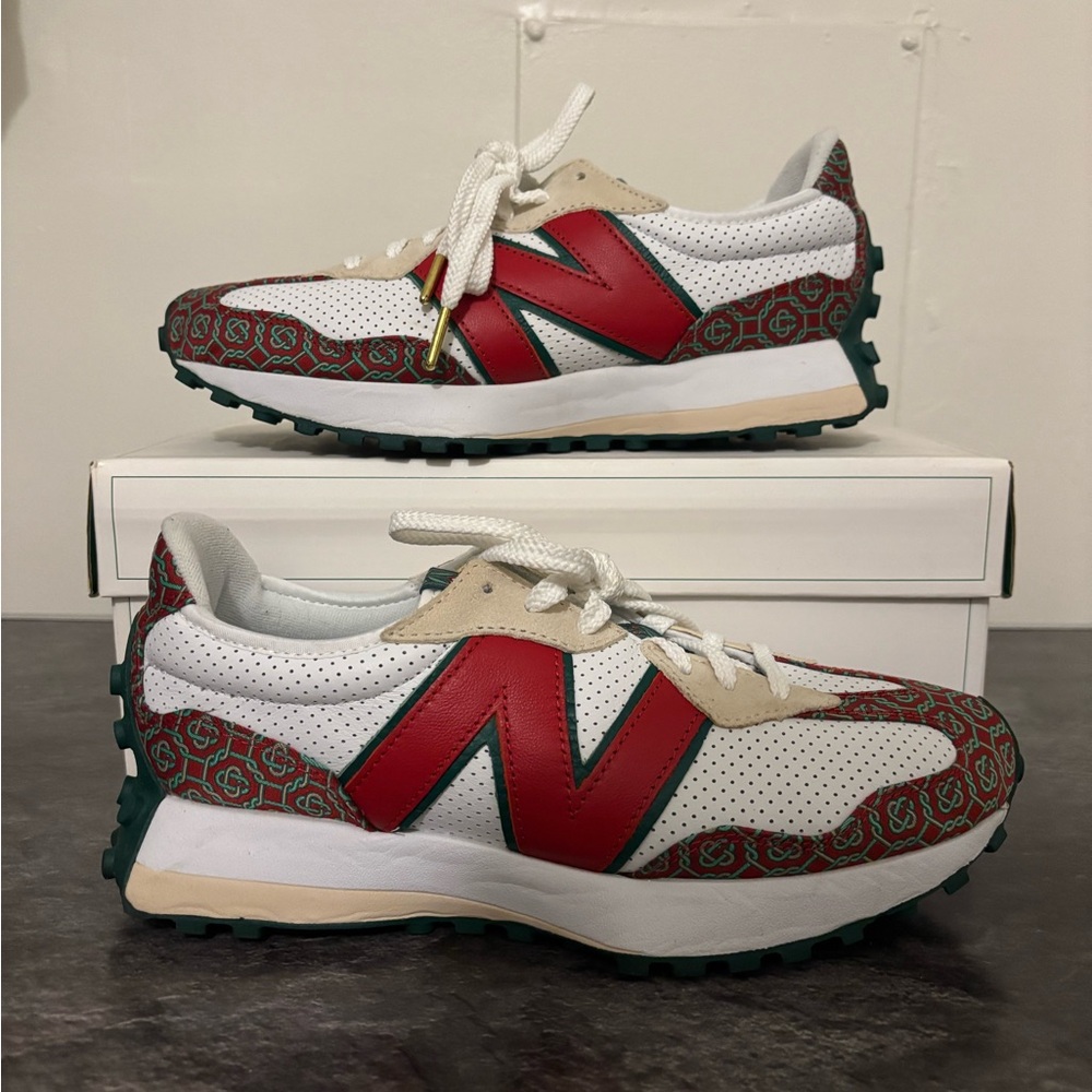 New Balance Red and White Sneakers
